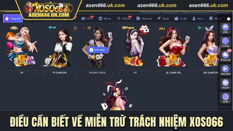 Điều cần biết về miễn trừ trách nhiệm Xoso66